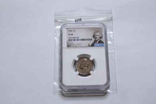 1960 NGC PF68 Proof Jefferson Nickel!!  5c Beautiful Coin! Portrait label!  E578