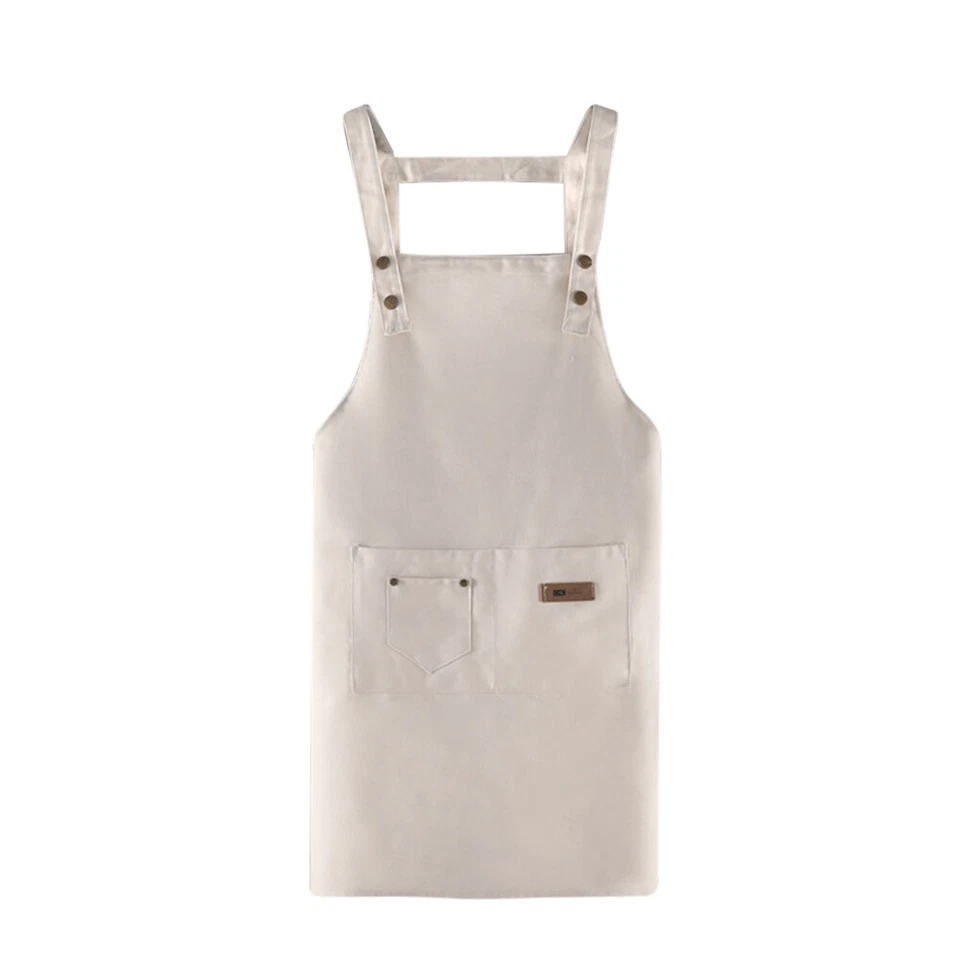 Canvas Apron Cooking Kitchen Aprons,Women and Men Chef Apron with 2 Pockets USA - Image 3 of 4