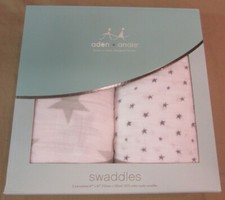 New Aden  Anais Classic Fluro Grey 2-Pack Swaddle Baby Blanket 47" X 47" 4036