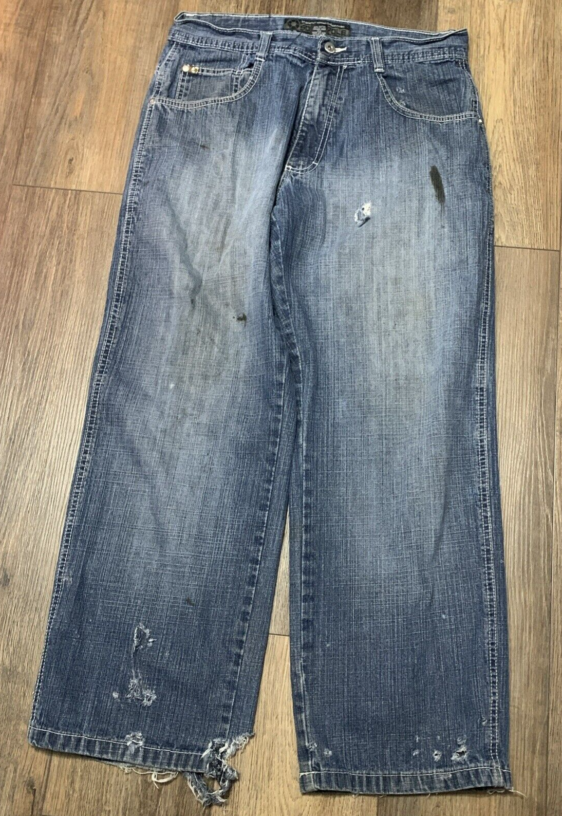 VTG Southpole Distressed Jeans Mens 34x29 Baggie Hip Hop Grunge Skate