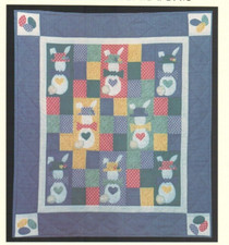 Quilted Bunny Wall Hanging Easter Egg Wall Quilt Pattern Vintage Primitive Folk