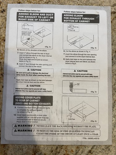 New Genuine OEM Kenmore LG Dryer Venting Kit 3911EZ9131X •FREE SHIPPING• - Picture 5 of 5