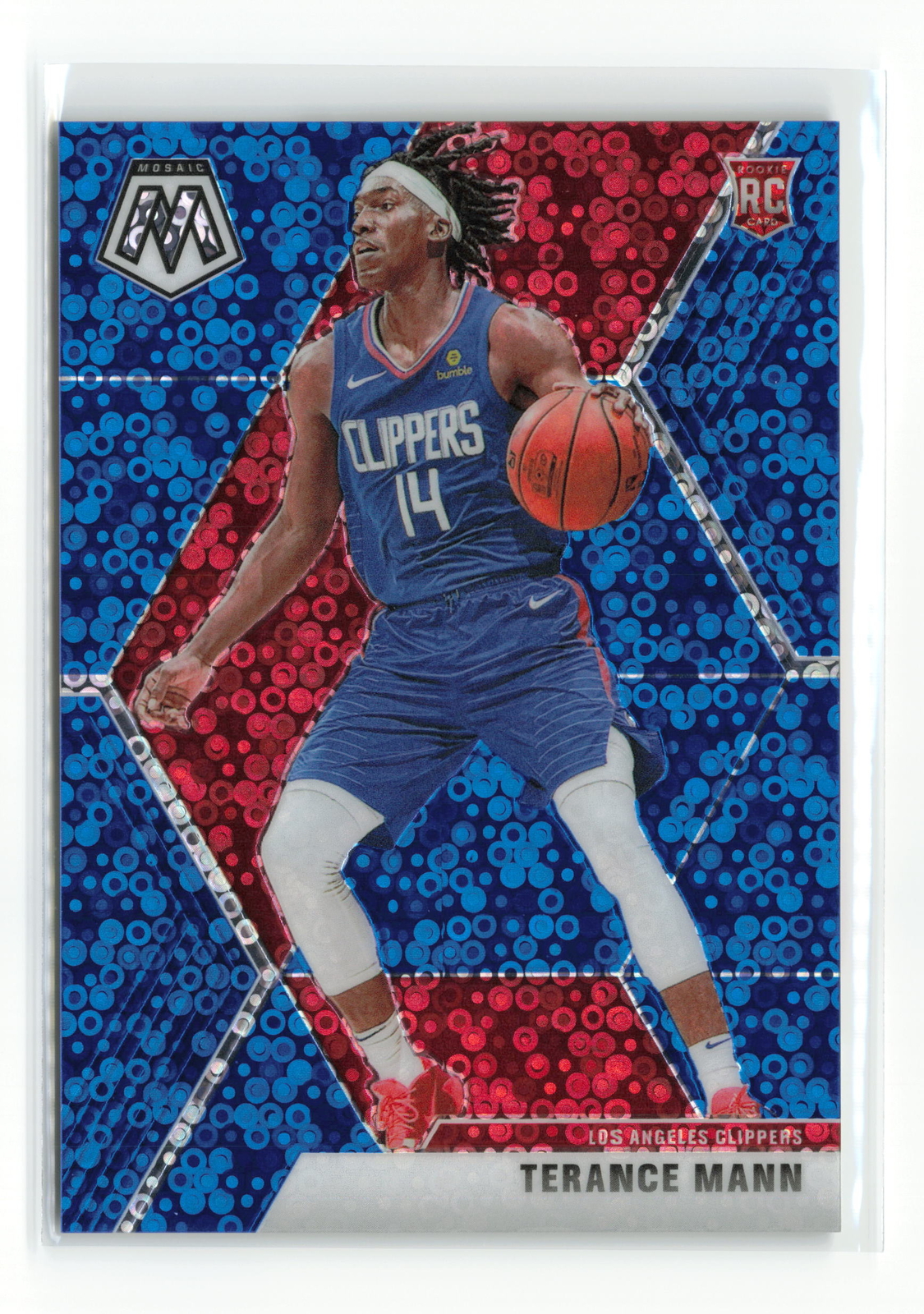 TERANCE MANN #246 /85 SP 2019-20 PANINI MOSAIC CLIPPERS RC FAST BREAK BLUE