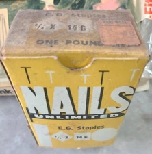 1 POUND BOX CARPENTER NAIL NAILS  By WILMOD CO  3/4" x  14G brand new in box