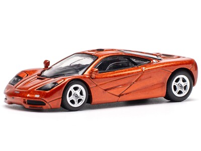 MCLAREN F1 ORANGE METALLIC 1/64 DIECAST MODEL CAR BY POP RACE