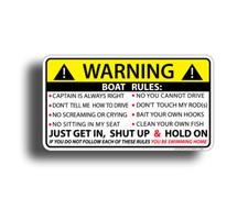 Funny Boat Rules Sticker Boating Dash Label Panel Graphic Cup Cooler Lake Decal