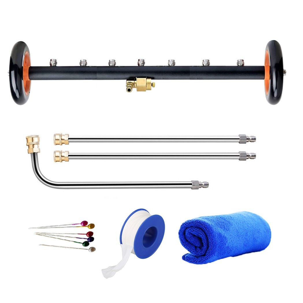 24" Pressure Washer Surface Cleaner Water Broom Undercarrige Car Clean Brush 2-1