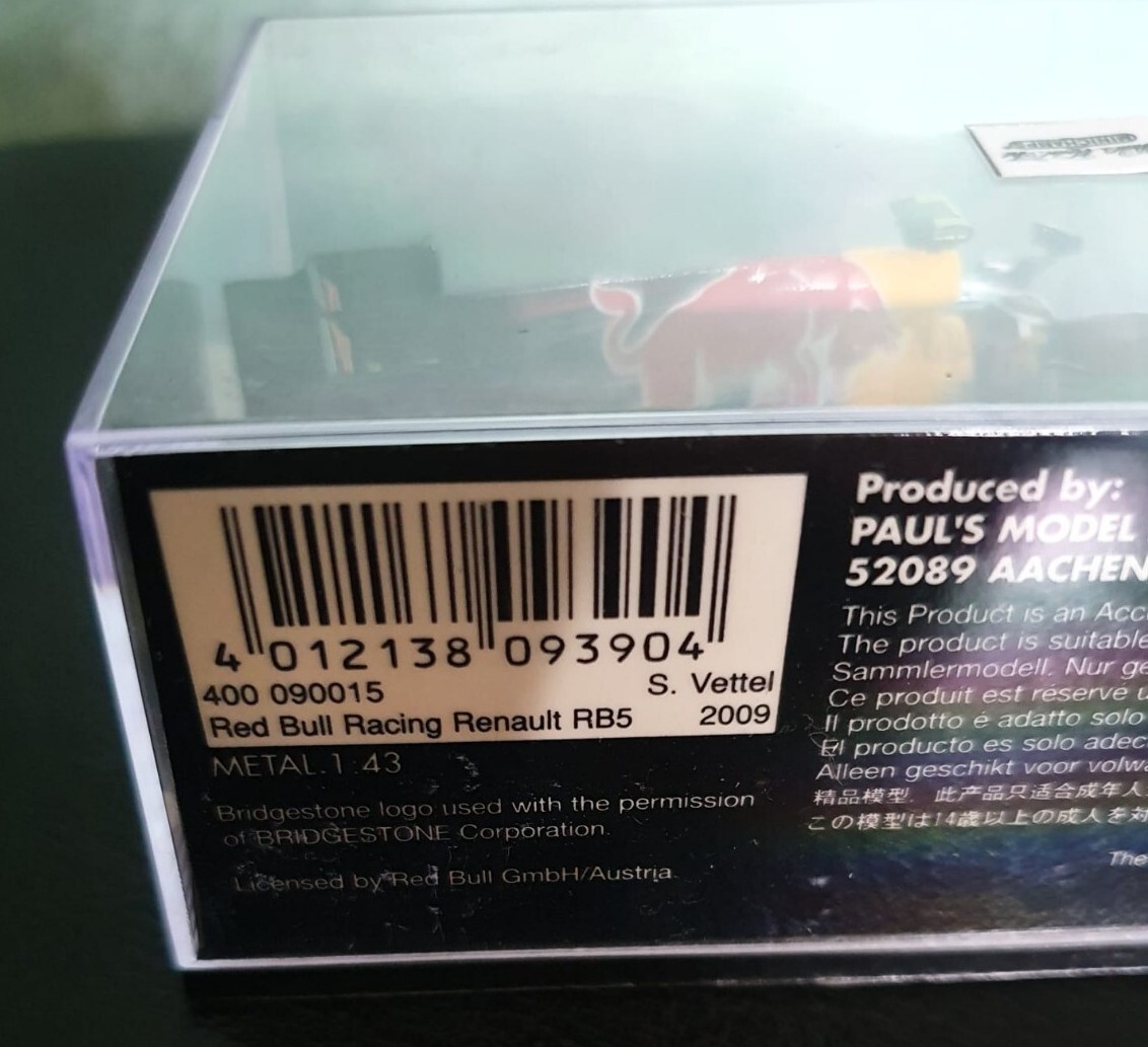 MINICHAMPS F1 1/43 Red Bull Racing Rb5 Vettel 2009 for sale online