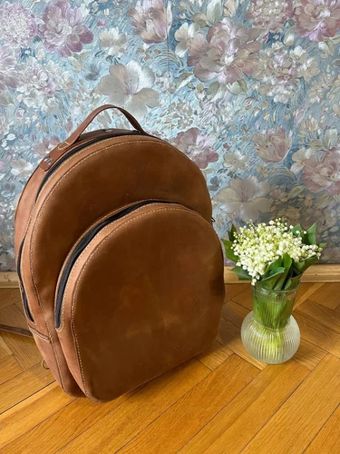 Backpack leathery handmade crazyhorse for men and women custom engraving