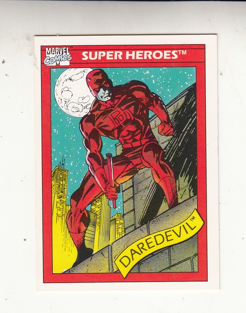 1990 MARVEL UNIVERSE SERIES 1 SUPER HEROES 4 DAREDEVIL CARD by IMPEL