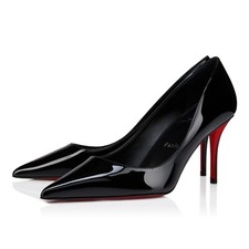 CHRISTIAN LOUBOUTIN Miss Z Black Patent Leather 80mm Pumps New