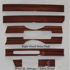 MERCEDES W107 R107 Zebra Wood Interior Set Genuine Zebrano OEM Quality Veneer