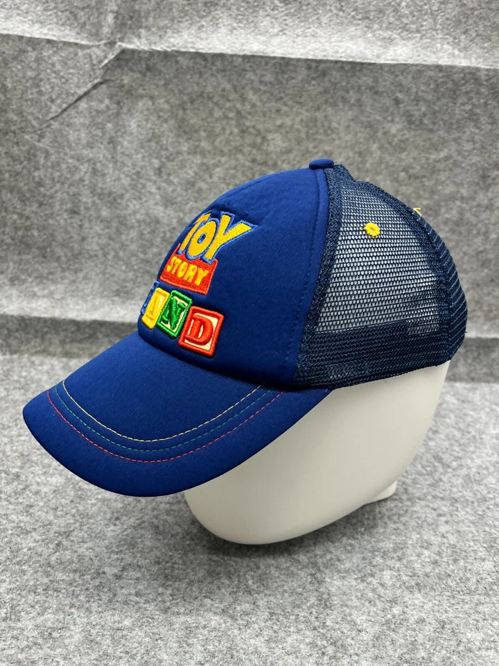 DisneyParks Toy Story Land Hat Cap Snap Back Youth 7 1/8 Blue Poly Nylon Trucker - Image 4 of 4