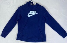 Nike Jacket XL Youth Kids Blue Pullover Girl Swoosh Long Sleeve Hoodie Used