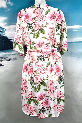 SHOW ME YOUR MU MU Size 0/S Belted WRAP ROBE / KIMONO 'Brie' PINK FLORAL - Picture 7 of 10