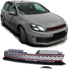 Für VW Golf 6 VI auch GTI 08-13 Sport Kühlergrill ohne Emblem SCHWARZ GLANZ ROT
