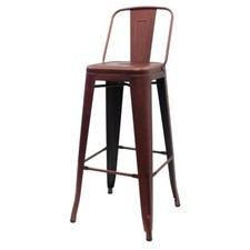 Tolix Style Bar Stool with Low Back Rest Copper
