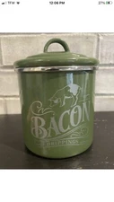 Ayesha Curry Green Enamel on Steel Bacon Dripping/Grease Container - 4 In.