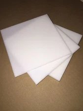 Natural HDPE Plastic 1/8" 24" x 24" (1 Pack) White High-Density PE Sheet .125"