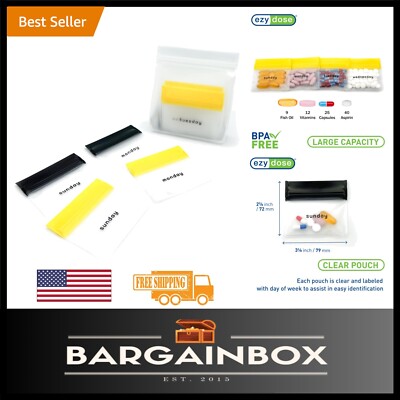 Color-Coded 7-Day Pill Pouch Set - Lightweight Travel Containers for Accessories