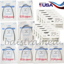 AZDENT Dental Ortho Bracket Braces Mini Roth .022 Hook 345 /Niti Arch Wire Round