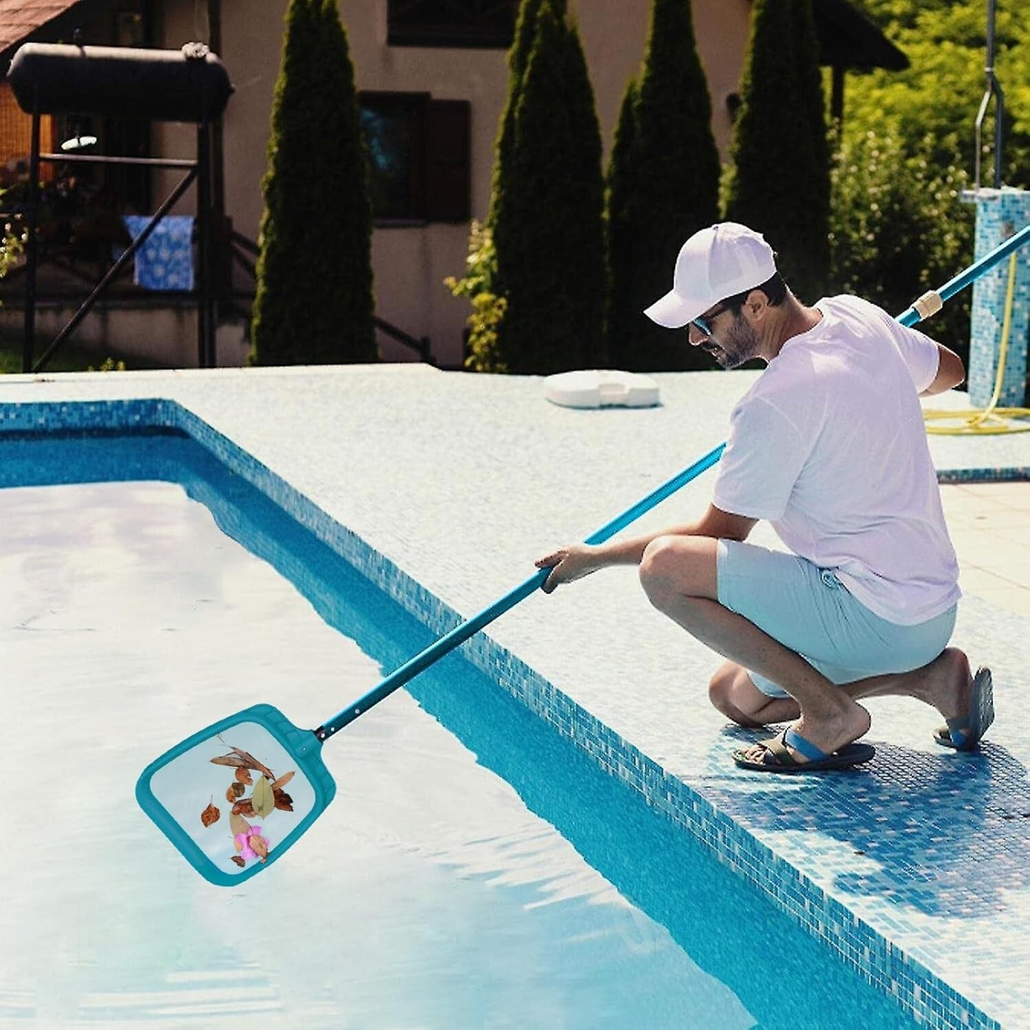Lightweight & Sturdy Telescopic Pool Pole - 15FT Extendable for Easy Cleaning