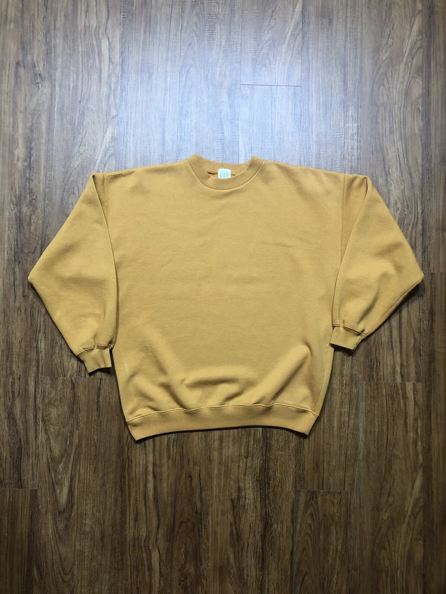Mens Vintage GAP Blank Yellow Orchard Crewneck Sweatshirt Medium | eBay
