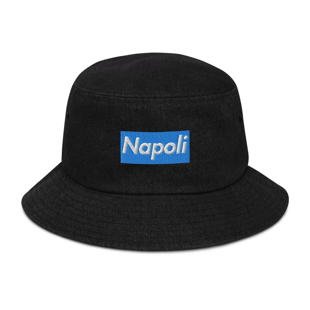 Chapeau seau en denim brodé design suprême SSC Napoli football casquette de football