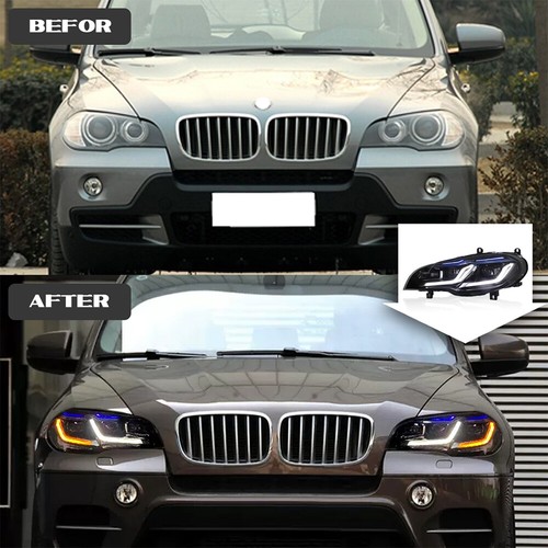 For BMW X5 E70 2007-2013 Headlamps HID Projector LED DRL Replace Headlight LH+RH - Bild 10 von 18