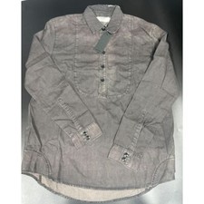 OneTeaspoon NWT Men's The Denim Pull on Denim Shirt in Black Metal Med MSRP 155