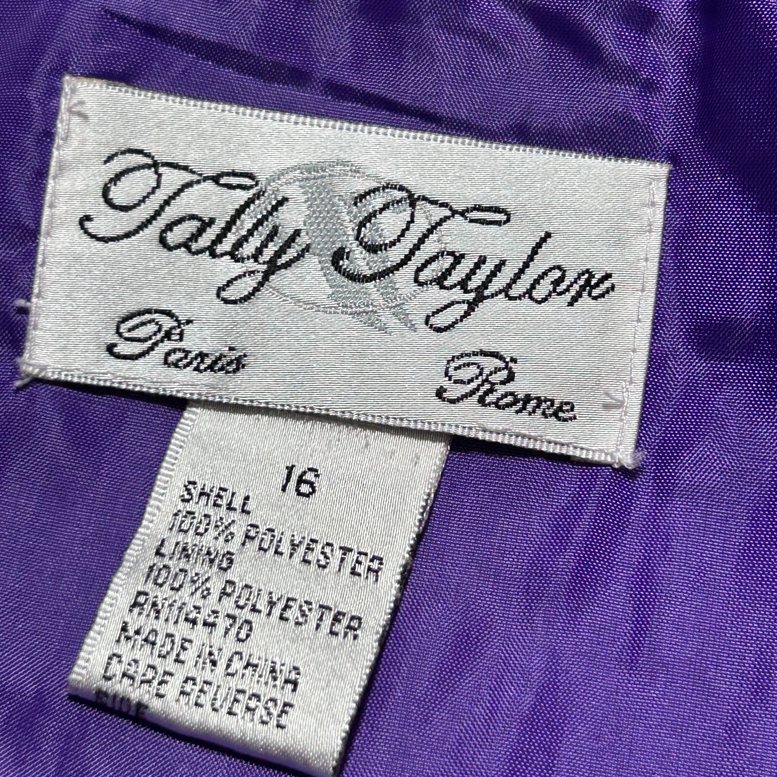 Tally Taylor Womens Top 16 Purple Shiny Sleeveless Formal Blouse Side Zip Lined