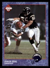 Junior Seau 1993 Collector's Edge #208  San Diego Chargers Football Card HOF