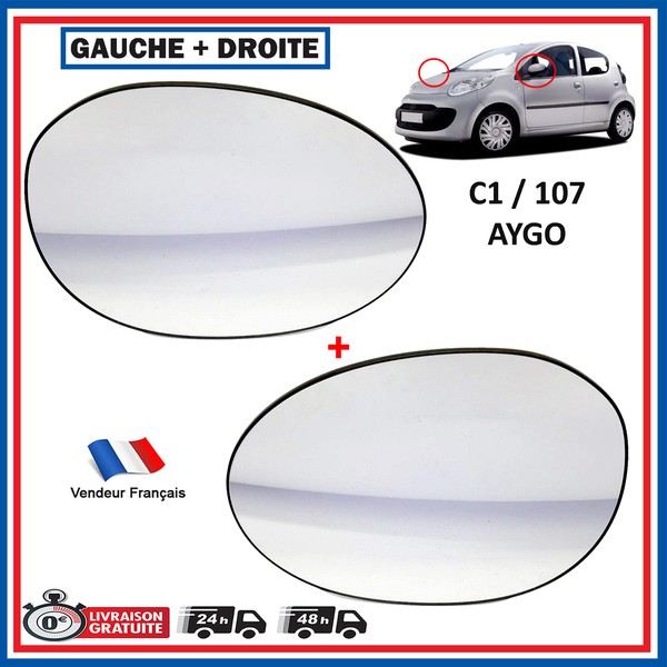 Spiegelglas FüR Linke Und Rechte VordertüR FüR Aygo C1 107 =8151HY 8151HW-image