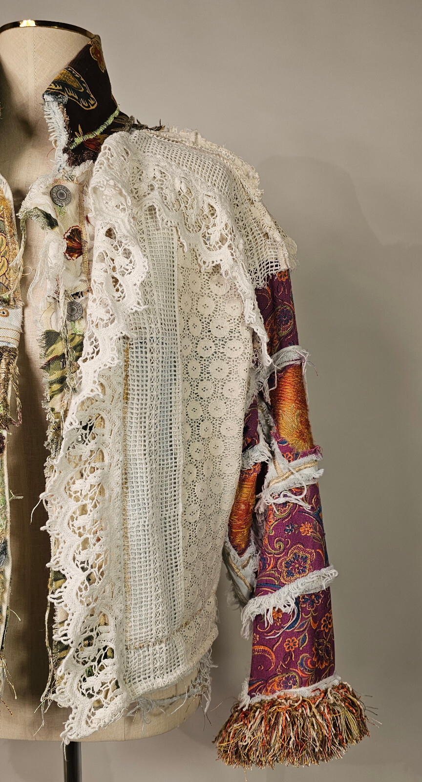 Boho exclusive Handmade Unisex one of a Kind jacket. Che21. "La France". image 3