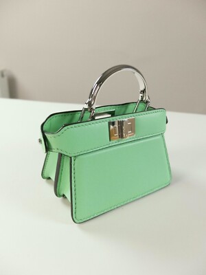 (NO CUSTOMS TAX) FENDI Peekaboo mint green mini lambskin