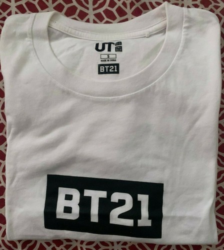 BT21 X Uniqlo UT BTS T Shirt WHITE LOGO 