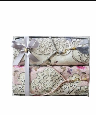 Personalisiertes Set mit ZWEI Hochzeitsgeschenk für Paare, Hadsch Umrah Eid DICKE Gebetsteppiche