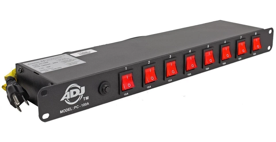 American DJ PC-100A 8-Switch Rack Mount On/Off AC Power Strip Source - Image 4 of 4