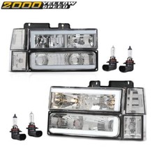 Fit For 94-98 C10 Ck Silverado Led Drl Chromeclear Headlights Corner Lamps Fit For 94-98 C10 Ck Silverado Led Drl Chromeclear Headlights Corner Lamps