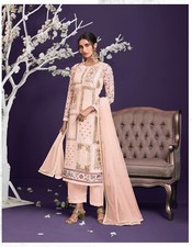 Peach Salwar Kameez  Pakistani Style Bollywood Party Wear Suit with Dupatta