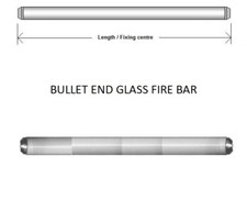 BULLET END TYPE GLASS FIRE BAR FIREPLACE SELCO SILICA ELEMENT INFRARED ELECTRA