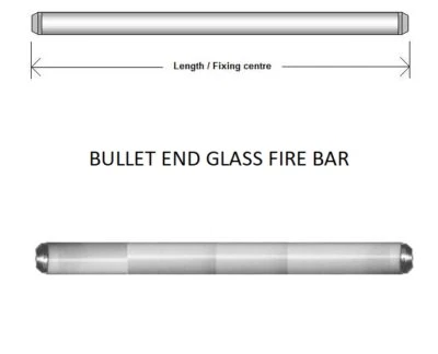 BULLET END TYPE GLASS FIRE BAR FIREPLACE SELCO SILICA ELEMENT INFRARED ELECTRA - Image 1 of 3