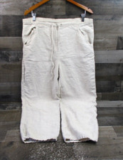 J Jill Linen Pants Size Medium Beige Wide Leg Lounge Beach Lagenlook Barncore