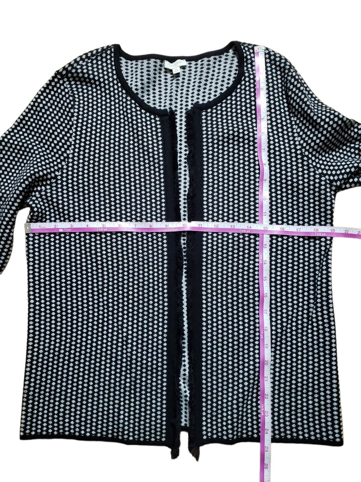 TALBOTS Women's Cardigan Sweater Medium Black and… - image 4