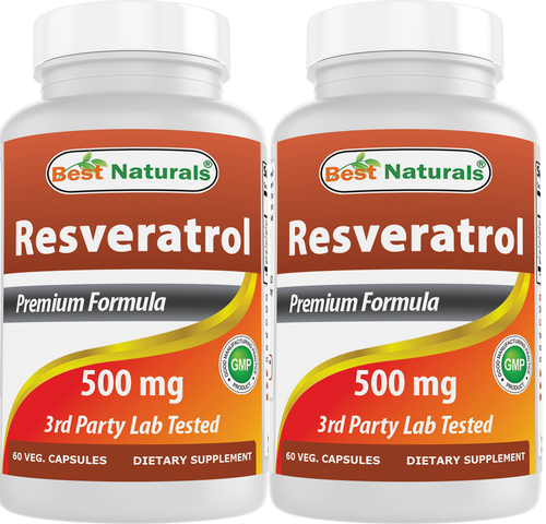 2er Pack Best Naturals Resveratrol 500 mg 60 Kapseln - Bild 1 von 7