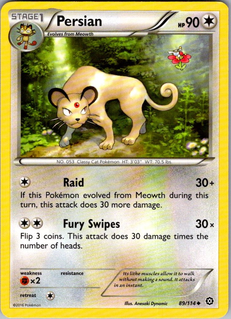 Persian Steam Siege 89/114 Uncommon Pokemon Near Mint