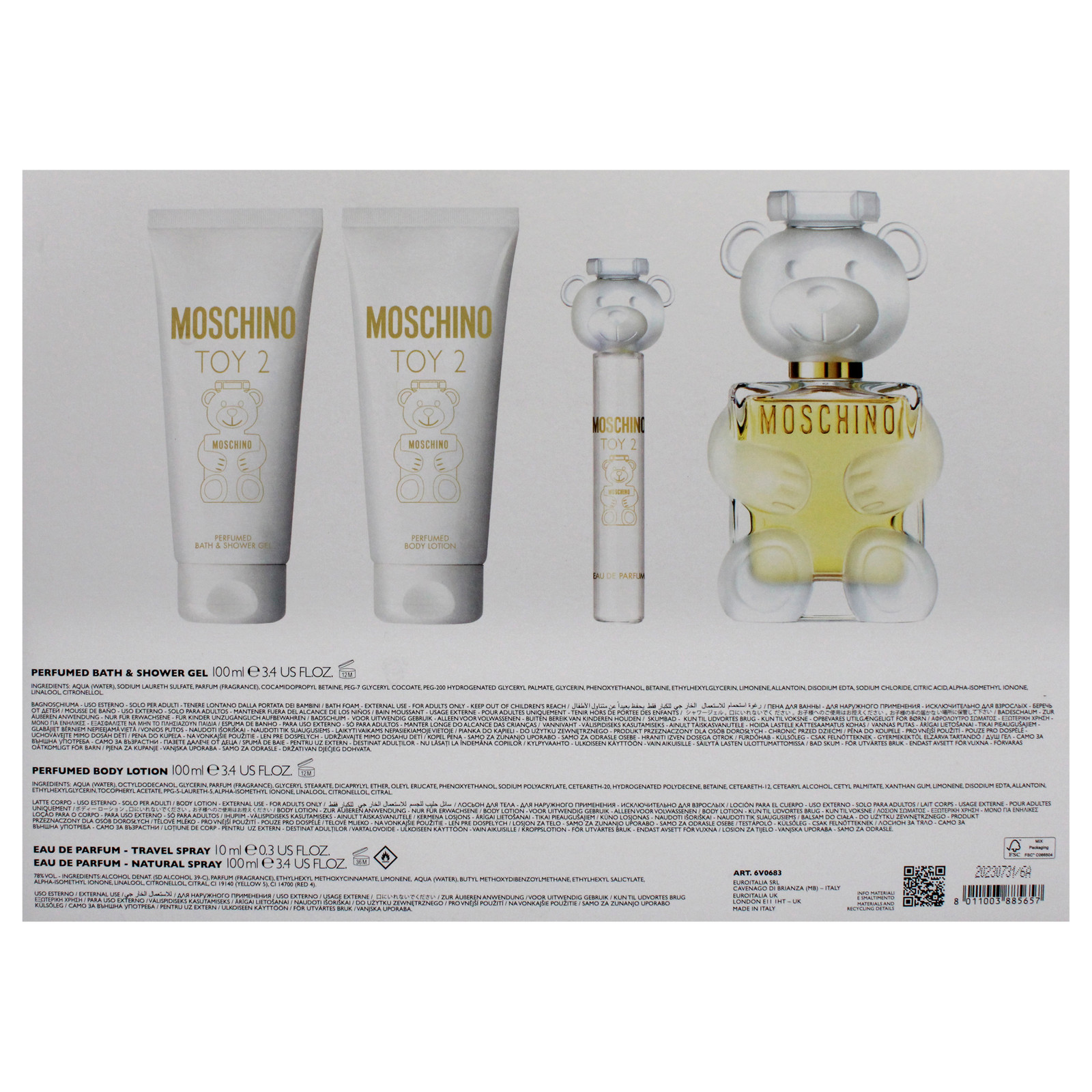 Moschino Toy 2 by Moschino for Women - 4 Pc Gift Set