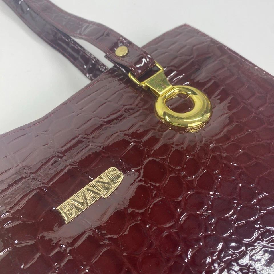 Bolso de Hombro Vintage Años 40-50 EVANS Cuero Artificial Borgoña Profundo Hecho en EE. UU. A14 Foto 4 de 4