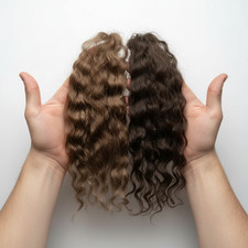 Mohair for reborn doll, rooting. Loutrais Mohair premium - 10 GRAMS Brown Duo