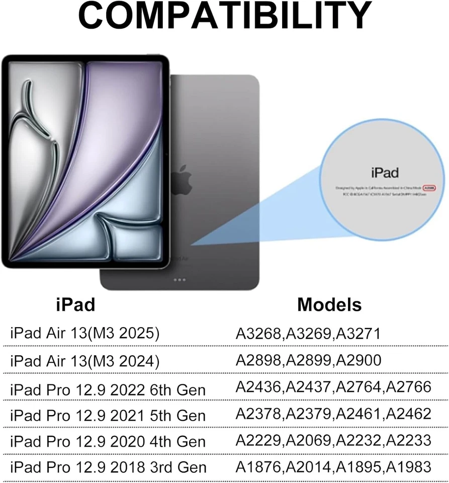 Detachable Bluetooth Keyboard Case for iPad Pro 12.9” 3/4/5/6 Gen - Pink - Image 2 of 4